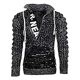 DaDuo Hoodie Herren V Ausschnitt Regular Fit Spleißen Sweater Herren Frühling Herbst Warm Mode Pullover Herren Komfortabel Lässig Sweatshirt Herren Mit T