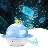 Nachtlicht Kinder, Othran Led Sternenhimmel Projektor Kinder mit Musik(Castle in the Sky), 6 Projektionsfilmen/360° Drehbar/4 Farben/ USB-Lade, Nachtlicht aby für Kinderzimmer Dek