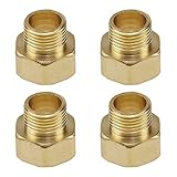 MiSevteen 4 Stück Reduzierstück Messing 26,5mm 1/2'' Innengewinde x 3/4'' Außengewinde Sanitär-Anschlussstücke Gewindefitting Übergangsmuffe Verbindungsstück für Garten Brauseschlauch Sprinkleranlag