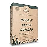 NPK Herbst-Rasendünger Bloom & Green I NPK Rasen-Dünger mit Magnesium & Schwefel für Rasen & Gehölz I Organisch-Mineralischer Dünger für die Rasen- und Gartenpflege I 2,5 kg für bis zu 100 m²