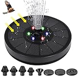 Neu 2021 Solar Springbrunnen,3W Solar Teichpumpe mit 7 Effekte Solar Wasserpumpe Solar schwimmender Fontäne Pumpe mit Bunten LED-Lichtern für Gartenteich Oder Springbrunnen Vogel-Bad Fisch-Behäl-7V