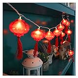 Laterne Lichter 2M 10 LED. Weihnachtsbeleuchtung USB Laden der traditionellen chinesischen roten Laterne Lampe für Neujahrsfest-Dekorationsstring-Nachtlichter Für Neujahr, Frühlingsfest, H