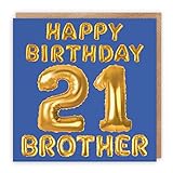 Hunts England Geburtstagskarte zum 21. Geburtstag für Bruder, Happy Birthday – 21 – Brother – Ballon-Kollek