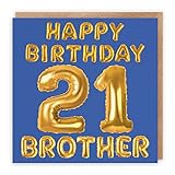 Hunts England Geburtstagskarte zum 21. Geburtstag für Bruder, Happy Birthday – 21 – Brother – Ballon-Kollek