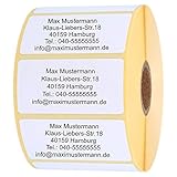 INDIGOS UG Adressetikette - Namensaufkleber - weiß - 100 Stück personalisierbar - selbstklebend - 40 x 22 mm - verschiedene V