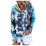 XTBFOOJ Pullover Damen v Ausschnitt kuscheliger Damen Pullover zweischichtige Jacke mit Kapuze Damen Jogging Jacke Damen Sweatshirt Vintage Damen v Ausschnitt Langarm Oberteil Damen weiß