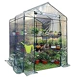 LIANGLIANG Klare Gewächshaus, Sukkulenten Blumen Gemüse Treibhaus, Spaziergang Im Minizelt Gelten Draußen Drinnen, 3-lagiges Regal (Größe : 143x73x195cm/56.3x28.7x76.8in)