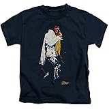 Elvis - - Gelbe Schal Jungen oder Mädchen Alter 4-7 T-Shirt in Navy, Large (7), Navy