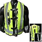 Chnzyr Motorrad-Airbag Weste Reflektierende Airbag Gilet Weste Radfahren Schutzweste Abriebfeste Reiß Sicherheit Geeignet für Erwachsene Männer und Frauen,XL
