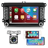 Hodozzy Android Autoradio für VW Wireless Carplay & Android Auto 7'' Touchscreen Doppel Din Autoradio mit WiFi GPS Bluetooth FM Radio für VW Golf Touran Jetta Polo Seat + CANBUS + Rückfahrk