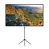 Beamer Leinwand mit Stativ, Tragbar Projektor Leinwand 80 Zoll, 16:9, 4K HD Projektion Leinwand, Leicht und Kompakt, Einfach Zu Installieren und Zu tragen, Ideal für Heimkino, innen/außen F