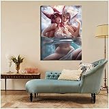 Surfilter Canvas Malerei Drucke Home Decoration 1 Panel League of Legends LOL Xayah und Rakan Spiel Wandkunstwerk Modulare Bilder Poster 60x80cm Kein R