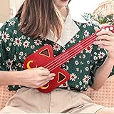 WUYANZI Schnelle Installation von Zubehör Nettes Katzen-Form-Gitarren-Anfänger-Konzert-Musikinstrument-Ukulele-Geschenk (Farbe: Blau) Hohe Qualität und langlebig (Color : Red)