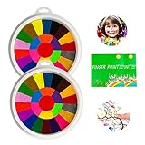 Stempelkissen Bunt,25 Farben Waschbar Fingerfarben Kinder Ungiftig Fingerfarben Set mit Malset,Fingerfarbe Kinder Schlammmalerei Kinder Frühes Lernspielzeug für DIY Basteln M