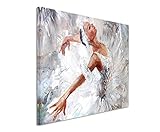 Paul Sinus Art XXL Fotoleinwand 120x80cm Ölgemälde – Ballerina auf Leinwand Exklusives Wandbild Moderne Fotografie für ihre Wand in vielen Größ