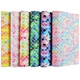 GZWY Kunstleder Stoff Blatt Glänzend Funkeln Kunst Leder Blätter Faux PU Kunstleder Leder Stoff für Weihnachten DIY Handwerk Hochzeit Nähen Machen Ohrringe Handwerk (6 Stück)