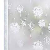 Homein Fensterfolie Pusteblume 90x200 cm, Milchglasfolie für Fenster Klebefolie Bad Statisch Haftende Sichtschutzfolie Blickdicht Duschkabine Selbstklebende Folie Sichtfolie UV Schutz & S