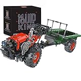 Mould King 17005 Technik Traktor Ferngesteuert, Technik Anhänger Traktor mit Motoren Bausatz Fernbedienung Bausatz Moc Klemmb