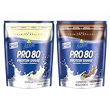 Inkospor Active Proteinshake Pro 80 Beutel 2er Mix Pack (2 x 500 g) Vanille/Espresso Macchiato, 1er Pack (1 x 1 kg)
