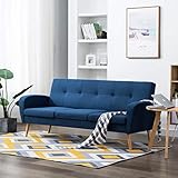 Festnight 3-Sitzer-Sofa Stoffsofa Polstersofa Stoffsofa (Blau, 186 x 71 x 79 cm)