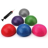 Fasmov 6 Stück Halbrund Yoga-Bäll Sport Balance Pods Mini Therapie Balance-Igel Ball Hart Gymnastik Yoga Balance-Kugel für Koordination Balance Fitness Training, 16