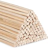 AUSYDE Bambusstäbe zum Basteln 30cm, Bastelstäbe Runder Stock, 100 Stück 4mm/0.16inch Holz, Rundhölzer zum Basteln, Hochwertige Bambusstock