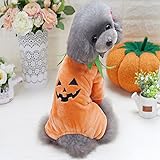 Idepet Haustier Kleidung Halloween Kürbis Kostüm Fleece Mantel Jacken Kleidung für Hunde Katzen Welpe Chihuahua Dressing up Party Halloween Weihnachten Ostern Festival Aktivität Kleidung
