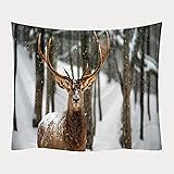 YDyun Wandteppich Tapestry Wanddeko für Kinderzimmer Wohnzimmer Yogamatte Picknickdecke Strandtücher Dekorative Decke mit Hirsch-Seriendruck