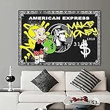 DASHBIG Bilder Pop Leinwand Malerei American Express Kreative Hängende Bild Personalisierte Wandmalerei Cartoons Opa Dekoration Poster 60X90CM Kein R