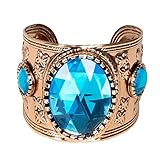 Boland 64425 - Armband Topaz of Nile, für Damen, gold-türkis, Modeschmuck, Armreif mit Schmucksteinen, Ägypterin, Cleopatra, Karneval, Fasching, Fastnacht, Mottoparty, Hallow