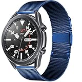 Flyuzi 20/22mm für Huawei Uhr GT2 Pro/Fit Band für Samsung Galaxy Uhr 3 45 / 41mm Edelstahl Milanese Gürtel Active 2 46 / 42mm Gurt (Band Color : Blue, Band Width : Galaxy Watch 3 41mm)