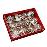 Dan&Dre 12Pcs Weihnachtstransparente hängende Kugel, Weihnachtskugel klare transparente Kugeln, für Weihnachtsbaumkugel Weihnachtsdekorationskug