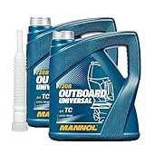 MANNOL 2 x4l, 7208 Outboard Universal TC-W2 Boot Öl + Ausgieß