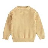 Dinnesis Baby Pullover Jungen Mädchen Strickpullover Bluse Sweatshirt Rundhalsausschnitt Langarm Tops Für Säuglingskleinkind Kälteschutz Warm W