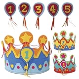 Folat Kinder-Geburtstags-Krone für Jungs & Mädchen mit auswechselbaren Zahlen von 1 - 5 // Geburtstag Verkleidung Verkleiden Boy Girl Kinder Kindergeburtstag Geburtstagsk