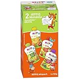 HiPP HiPPiS Quetschbeutel Mixpack, 4 verschiedene Geschmacksrichtungen, 100% Bio-Früchte ohne Zuckerzusatz, 4 x 4 Beutel à 100 g