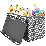 Aufbewahrungsbox Kinder Spielzeugkiste mit Deckel, Aufbewahrung Kinderzimmer Spielzeugtruhe Spielkiste mit Griffen Faltbox für Spielzeug, Kleidung, Bücher, Kleiderschrank, g