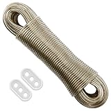 FACIACC 50M Wäscheleine, Seil Stahlkern Wäsche Ultra-robuste, dicke starke Kunststoff-PVC-Abdeckung, Anzug für Indoor-Outdoor-R