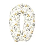 Sei Design Stillkissen Lagerungskissen Schwangerschaftskissen, Bezug mit Reißverschluss, 190 x 30 cm - 170 x 30 cm (Füllung: Faserbällchen, Animals Holzknopf)