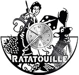Wanduhr Ratatouille - Vinyl-Wanduhr, mit Vinyl-Schallplatte, Retro-Stil, groß Geschenk