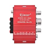 Mini 12V 2-Kanal-HiFi Stereo Bass Audio Verstärker 20W + 20W Digital Indoor Outdoor Amp Rot für Auto B