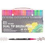 Dounan Pinselmarker,100 Farben Doppelspitze Pinselstifte Kunstmarker Set Pinsel und feine Spitzen Farb