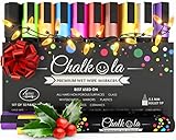 Chalkola Kreidestifte für Tafel abwaschbar - 10 Kreidestifte Neon 6mm umkehbarer Spitze - Kreide Stift für Fenster, Glas, Tafel, Whiteboard - Liquid Chalk markers für Erwachsene &