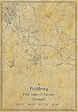 Kunstdruck auf Leinwand, Motiv Deutschland, Frohburg Freistaat Sachsen, Vintage-Stil, ungerahmt, Dekoration, Geschenk, 45,7 x 61