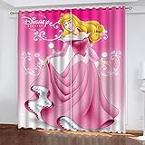 Fgolphd Gardinen Verdunklungsgardine Ösen für Schlafzimmer, Disney Princess Meerjungfrau Prinzessin Verdunkelungsvorhang-Set 2er Set für Kinderzimmer (1,220×215(BxH) cm)