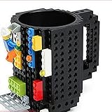 zelhdy Baustein Becher, Zusammengebaute Kaffeetasse, Mark Montiert Kreative Wasserbecher, Kreative DIY Baustein Tasse, Kindergeburtstag Party T