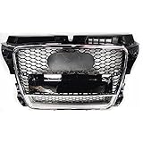 BLH-JMS Mesh Waben Haube Grill, Für Audi A3/S3 8P 2009-2012 Schwarz Für RS3 Quattro Stil Auto Zubehör Neue Auto Vorne Sport Hex Schw