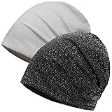 Kayier Damen Baggy Casual Chemo Beanie Cap, 2er-Pack, F, Einheitsgröß