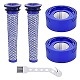 Leadaybetter V8 Filter für Dyson 2pc V7 V8 Ersetzt Filter und Vorfilter für Dyson V8 V7 Pre-Filter Vormotorfilter (mit Reinigungsbürste)