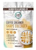 Keto Coffee Creamer mit Collagen für ketogene Ernährung - ohne Zuckerzusatz ⍟ Keto Pulver mit bioaktiven Kollagenpeptiden Typ I / III, Kollagenpulver mit Kokosöl und MCT Öl ⍟ 30 Portionen Keto Beauty